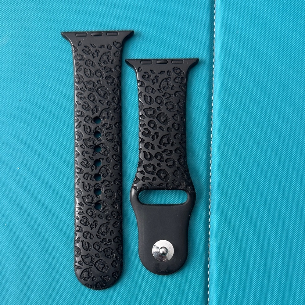 Black Leopard Print Watch Band